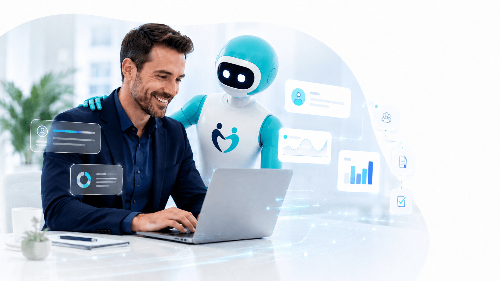 A Hybrion professional using AI workflow tools